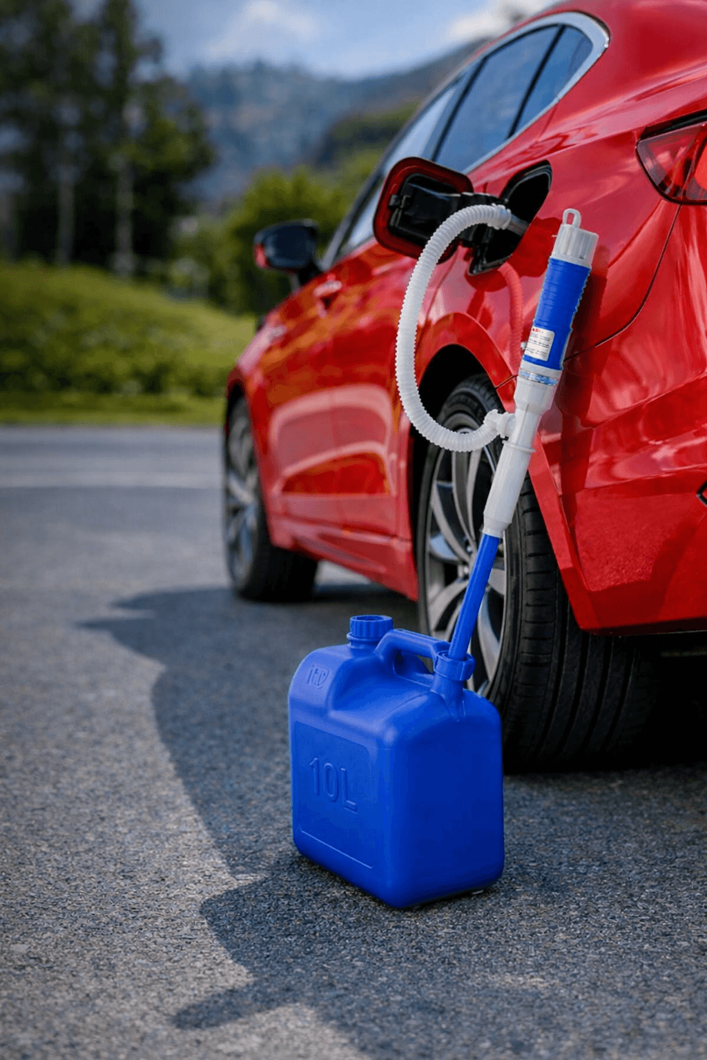 Насос у використанні біля авто
